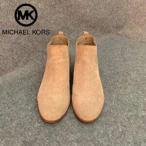 MICHAEL Michael Kors Women's Leather Suede Lottie Bootie Pull On Ankle Boots